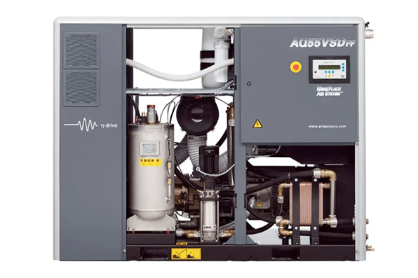 Atlas AQ water-injected oil-free screw air compressor